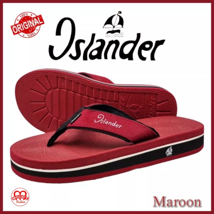 Islander 'Maroon' Men's Non-slip rubber soles 100% Authentic and Original colored slippers (Makapal)