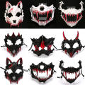 Pattern Horror Novelty Skeleton Feature Wolf Theme Skull Dragon Design Half-face Halloween Props for Costume Parties. 