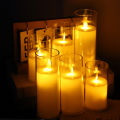 Led Flameless Electric Candles Lamp Acrylic Glass Battery Flickering Fake Tealight Candle Bulk for Wedding. 