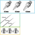 10 Pieces Airbrush Nozzle Needle Nozzle Cap Kit with Wrench Airbrush Replacement Parts for Airbrush Sprayer Accessories. 