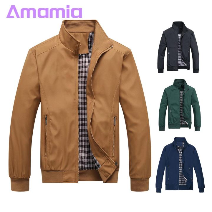 Men Spring Jacket Men's Winter Jacket with Neck Protection