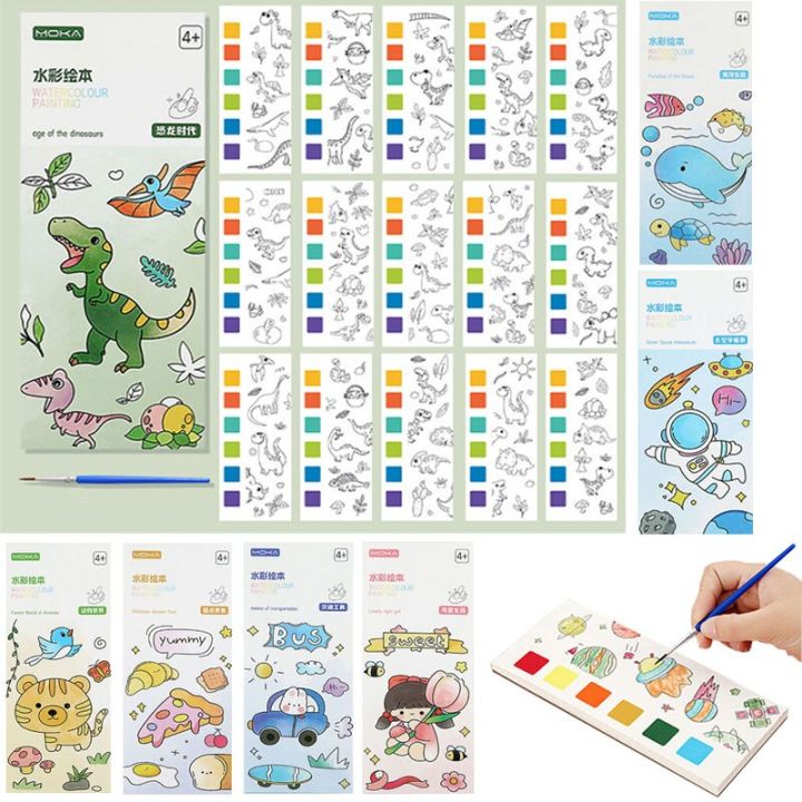 Portable%20Paint%20With%20Water%20Children%20Gouache%20Graffiti%20Picture%20Book%20Cartoon%20Watercolor%20Painting%20Activity%20Books%20Set%20Kids%20Drawing%20Toy%20-%20Image%202