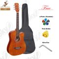 38" Acoustic Box Guitar with Bag & Accessories. 