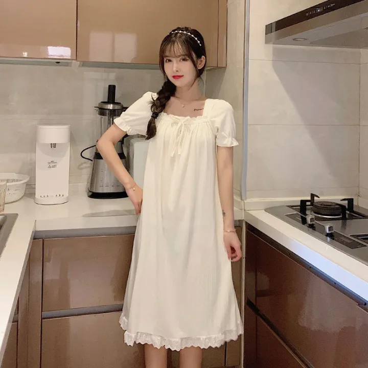 Vintage%20Kawaii%20Nightgowns%20Cotton%20Women's%20Sleepwear%20Lace%20Ruffle%20Collar%20Peignoirs%20Lounge%20Wear%20Victorian%20Night%20Dress%20Ladies%20Nightie%20-%20Image%202