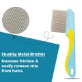 Metal Fine Tooth Nit Comb with Long Handle Professional Head Lice Comb for Detection and Nit Removal Tool for Kids, Adults, and Pets. 