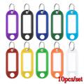 10pcs/Set Classic Tags Labels Key Chains Reusable Plastic Baggage Luggage Tags With Split Ring Label Window For Diy Name Number. 