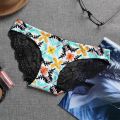 DELICATES Ladies Back Lace Printed Panty Women's Underwear. 