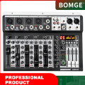 6 Channel Audio Interface Soundboard Mixing Console 16-bit DSP DJ Mixer Audio Reverb Effect +48V Phantom Studio Audio Mixer for Karaoke Studio Streaming Recording. 