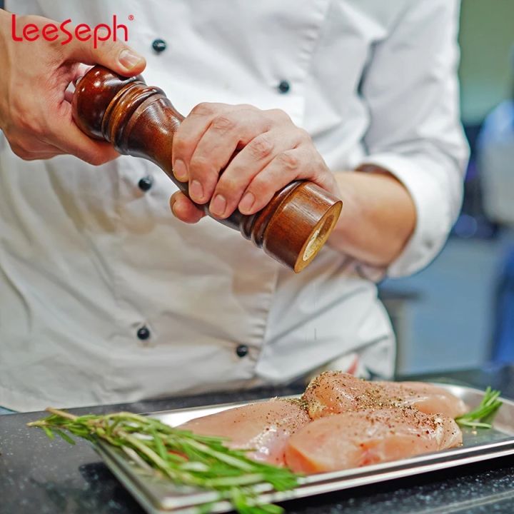 Pepper%20Mill%20Grinder%20-%20Black%20Traditional%20Brown%20Wooden%20Salt%20&%20Pepper%20Grinder,%20Mixer,%20Mill,%20Manual%20Shaker,%20Spice%20Storage%20Ceramic%20Crusher,%20Mill%20with%20Adjustable%20Coarseness%20Setting%20Wooden%20Traditional%20Pepper%20Mill%20-%20Image%203