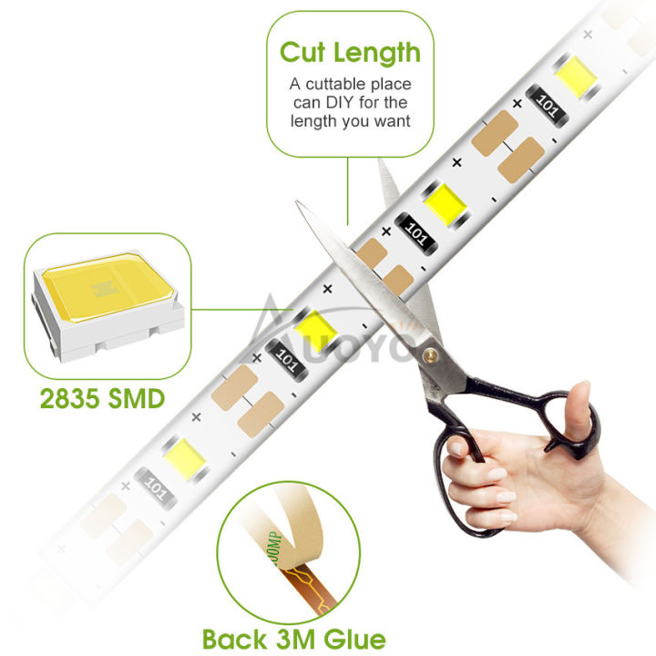 Auoyo%202835%20LED%20Strip%20Lights%20Warm%20White%20LED%20Lights%20String%20Lighting%20Flexible%20Strip%20Light%20B%20lue%20to%20oth%20Non%20Waterproof%20Indoor%20Decoration%20Strip%20Lights%202M/5M%20-%20Image%204