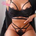 Muses Mall Breathable Bra Panties Set Lace Bra Panties Set for Wedding Night High Waist Adjustable Straps Soft Breathable 2 Pcs/set Bra Panties Set. 