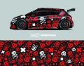 Skull Full Body Vinyl Wrap Modern Design Vector Image Car Full Wrap Sticker Decorative Car Decal Racing Car Graphic Decal. 