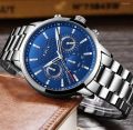 Stainless Steel / Leather Band Luxury Men Watch Quartz Analog Business Chain Casual Wrist Dial LIGEx Watches For Boys Gents TecZone LK. 