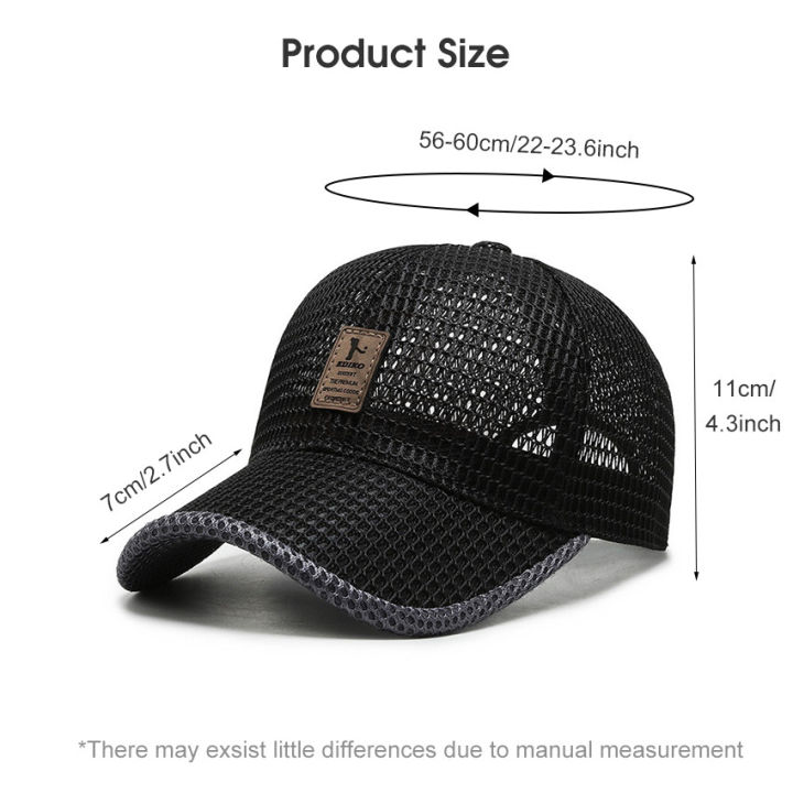 Outtobe%20Men's%20Baseball%20Cap%20Summer%20Baseball%20Hat%20Golf%20Short%20Brim%20Hat%20Thin%20Breathable%20Fashion%20Cap%20Sun%20Mesh%20Big%20Head%20Circumference%20Peaked%20Cap%20-%20Image%204