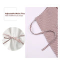 【BestGO】Unisex Apron with Pockets Cartoon Cute Bear Stripe Printed Kitchen Cooking Baking Apron. 