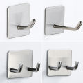 Stainless Steel Adhesive Hook Self Adhesive Wall Hooks Hanger Heavy Duty Waterproof Storage Holder Stick On Towel Hooks. 