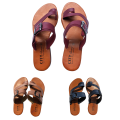 Women Thick Heels Sandals Leather Cross Strap Rome Style High Quality Summer Ladies Slides. 