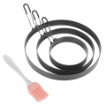 Non Stick Egg Rings,4 In&6 In&8 in Pancake Rings,Fried Egg Poacher Egg Cooking Mold with Oil Brush for Egg Omelet Muffin. 