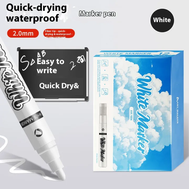 1/3/6%20Pcs%20White%20Marker%20Pens%20Waterproof%20Write%20Smooth%20Quick%20Dry%20Dust-free%20Supplies%20Doodling%20Manga%20Drawing%20Stationery%20-%20Image%206