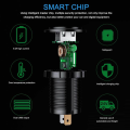 Quick Charge 3.0 Dual USB Socket 12V/24V Car Charger Touch Switch Voltmeter Electronic Lighter USB Fast Charger Socket. 