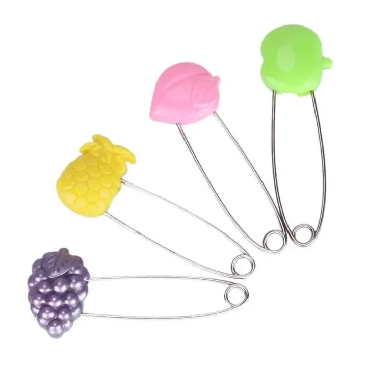 6 Pcs Head Safety Pins Infant Kids Cloth Nappy Locking Brooch Buckles U-shaped Baby Care Shower Diaper Clips Holder |DG 702 |KU115