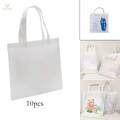 10 Pieces White Reusable Sublimation Blank Shopping Bag Personalised Beach Tote Bag for DIY. 