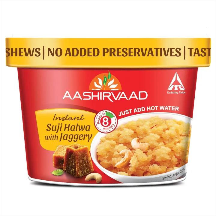 Aashirvaad Instant Meals Suji Halwa with Jaggery Cup 70g, Ready to Eat ...