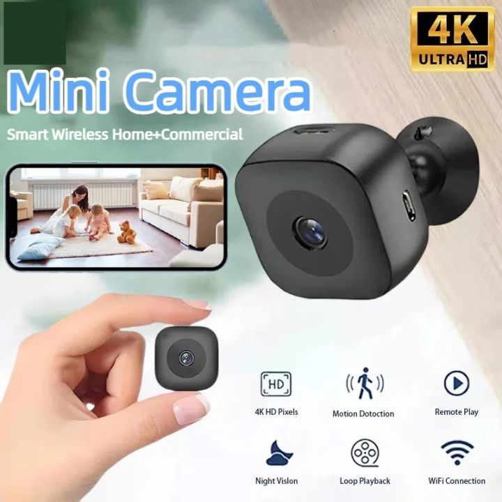 4K Mini Security Camera Full Color Night Vision High Definition WiFi ...