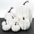 Halloween White Artificial Pumpkin Decoration Foam Pumpkin Desktop Core Thanksgiving Halloween Decoration 14 Pieces. 