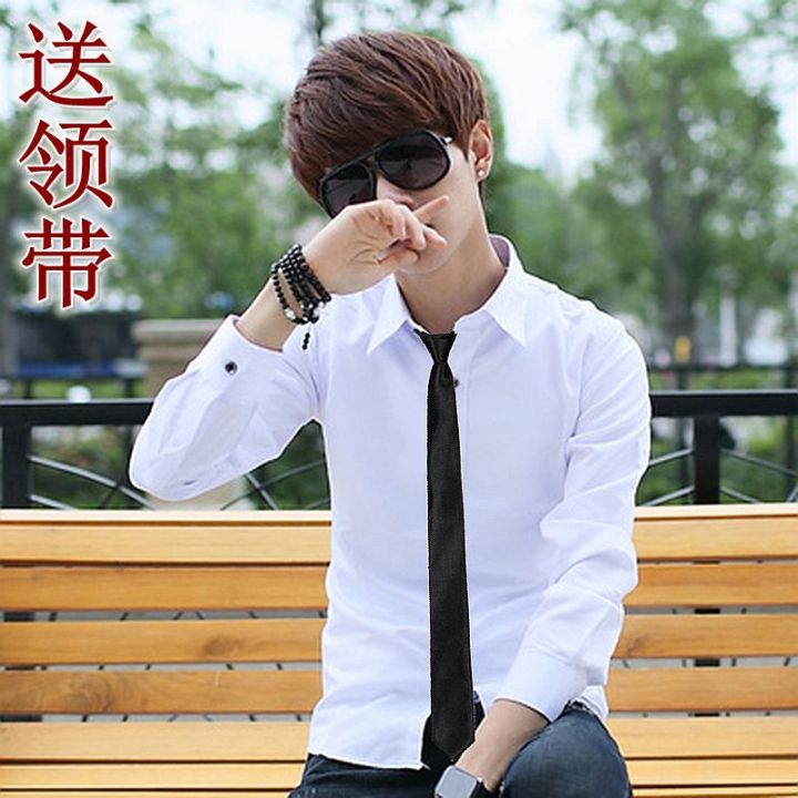 2023Spring%20and%20Summer%20Youth%20Tie%20Shirt%20Men's%20Long-Sleeved%20Korean%20Style%20Trendy%20College%20Style%20Student%20Class%20Clothes%20School%20Uniform%20Shirt%20-%20Image%208