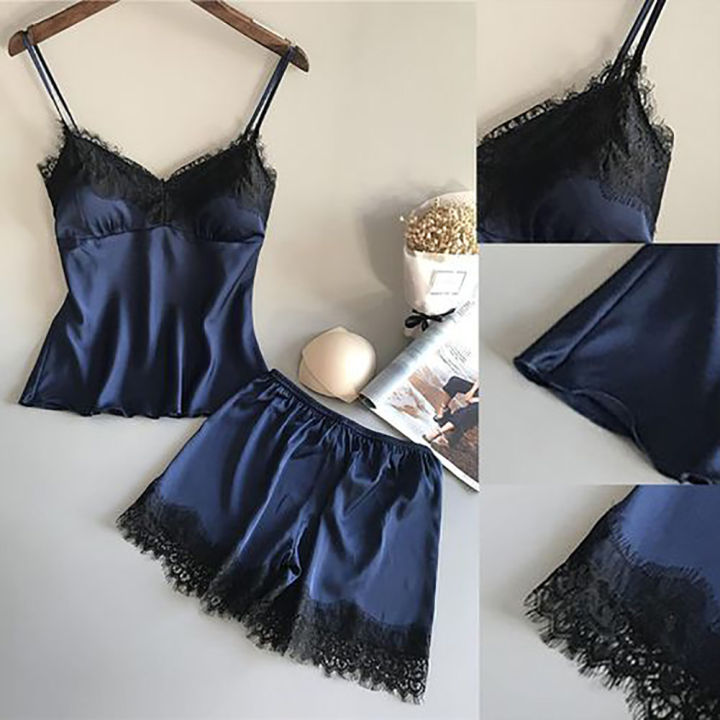 Women%20Lace%20V-Neck%20Backless%20Two-Piece%20Underwear%20Bodysuit%20Strappy%20Sleepwear%20-%20Image%204