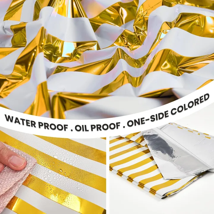 54"%20x%2072"%20Plastic%20Table%20Cover%20Table%20Cloth%20Birthday%20Party%20Decoration%20Reusable%20Shine%20Striped%20-%20Image%202