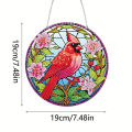 Acrylic Single-Side Diamond Painting Home Decor Hummingbird Peacock Owl Diamond Painting Hanging Pendant for Garden Window Decor. 