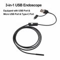 3-In-1 Industrial Endoscope Borescope Inspection Camera Built-in 6 LEDs IP67 Waterproof USB Type-C Endoscope for Android Smartphones/PC(1M 7Mm). 