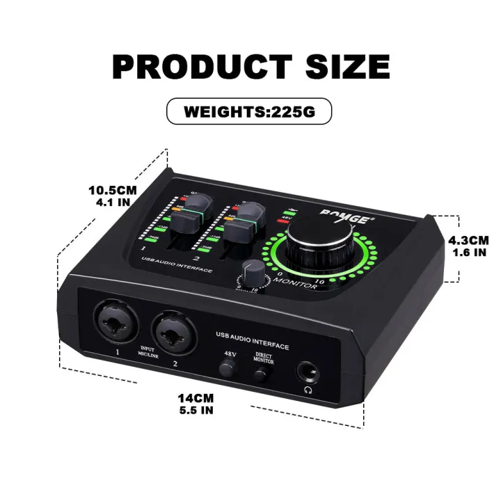 BOMGE%20mini%202%20Channel%20USB%20Audio%20Interface%20for%20Recording,%20Streaming%20and%20Podcasting,%20with%20XLR/48V%20Phantom%20Power%20,Studio%20Quality%20Audio%20Interface%20for%20Guitarist,%20Vocalist,%20Podcaster%20or%20Producer%20-%20Image%209