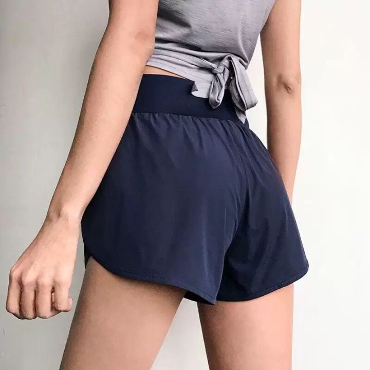 Sports Shorts for Women High-Waist Quick-Drying Breathable Double-Layer Thin Anti-Exposure Yoga Workout Slimming Shorts Summer New