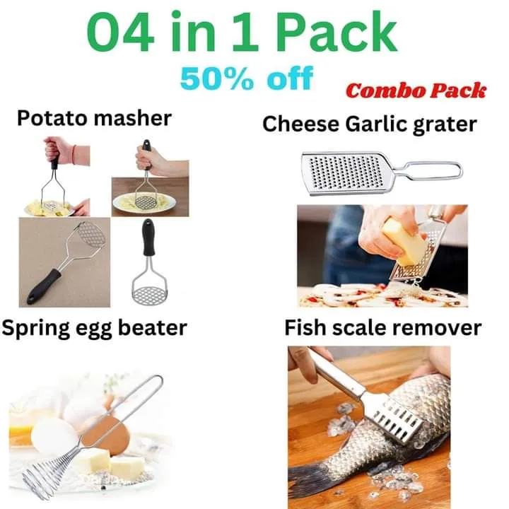 04%20Pcs%20kitchen%20tools%20set%20Combo%20Pack%20(Potato%20Masher%20/Garlic%20,Ginger,%20Cheese%20Grater/Egg%20Beater/Fish%20scale%20remover)%20-%20Image%202