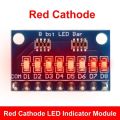 3.3V 5V 8 Bit Blue /  Red Common Anode / Cathode LED Indicator Module Diy Kit For Arduino NANO UNO Raspberry pi 4 Nodemcu V3. 