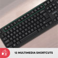 Prolink GMK-1005M Wired USB Multimedia Keyboard and Mouse Combo with Multimedia Shortcuts and Adjustable Angles. 