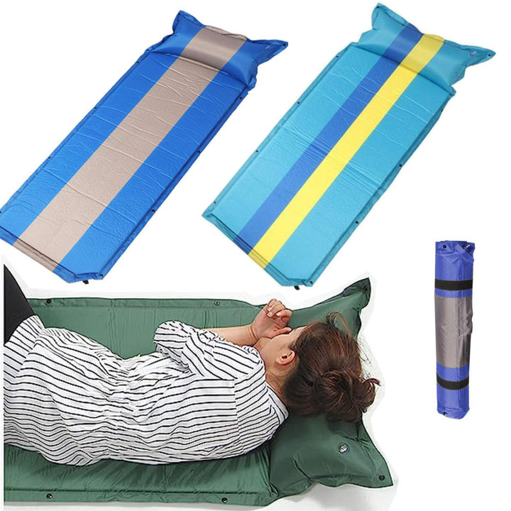 Lightweight Moisture-proof Travel Air Mattress Portable Outdoor Sleeping Tent  Pad Single Person Self Inflating Sleeping Mat with Pillow