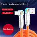 BlueWow Dual Rotating 1M Fast Charging Data Cable Rotating Head Flexible Design to Charge Your Phone Quickly and Suitable for Micro Usb Type C Fast Charging Data Cable. 