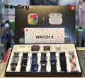 Wenefang i30 Pro Max Suit Hi watch Ultra 11 in 1 Set Ultra Smartwatch With Free Airpods Pro With Adapter and Aluminum Case With 7 Straps 49mm Big HD Display Bluetooth calling Wireless Charging Smartwatch. 