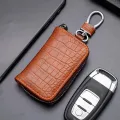 Fashion Leather Car Key Bag Unisex Crocodile Print Zipper Keys Housekeeper Cow Split Leather Key Organizer Case Wallet Men. 