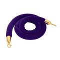 Velvet Stanchion Ropes, Stanchion Queue Line Barrier Rope Velvet Rope, Crowd Control Rope Barrier with Mirror Polished Hooks - Purple, 78.7 inch. 