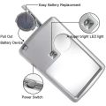 KIPRUN Card Type Magnifiers with LED Light, Portable Jewelry Loupe Reading Magnifying Glass Lens Illuminated Pocket Magnifier. 