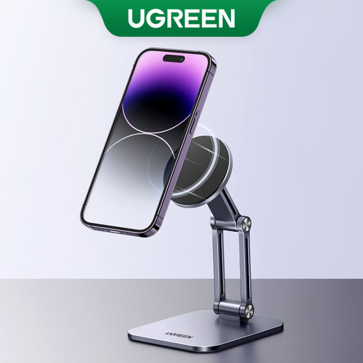 UGREEN%20Magnetic%20Phone%20Stand%20for%20Desk%20Cell%20Phone%20Holder%20Adjustable%20for%20iPhone%2014%2013%2012%20Pro%20Max%2011%20XS%20,%20Nintendo%20Switch,%20Aluminum%20Metal%20Desktop%20Phone%20Stand%20-%20Image%202