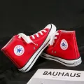 Canvas Shoes Men's High-Top Student Korean Fashion Shoes Versatile Japanese White Shoes Fashion Cloth Shoes Couple Shoes Men's Board Shoes. 