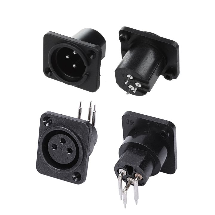 20%20Pcs%20Black%20XLR%20Connector:%2010%20Pcs%20Male%20Plug%20Straight%20Terminal%20Panel%20Mounted%20Connector%20&%2010%20Pcs%203%20Pin%20Female%20Jack%20Panel%20Mount%20Chassis%20PCB%20Socket%20Connector%20-%20Image%202