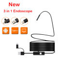 USB Cable Mini Rigid Inspection Camera Snake Tube IP67 Waterproof Endoscope Borescope with 6 LED for Android Phone PC. 