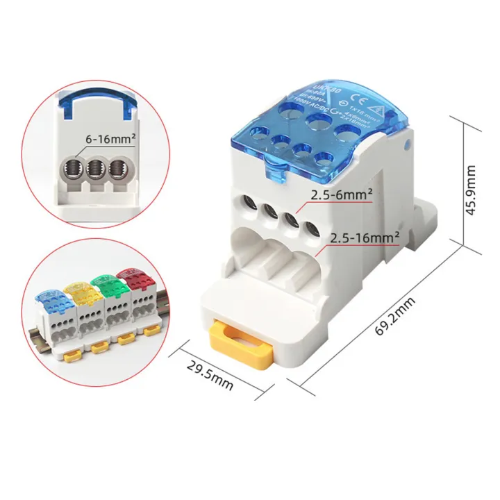 Input Module Junction Box Electrical Distribution Power Junction Box Color Blue Blocks 1 Input ...